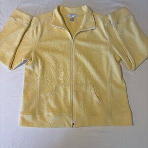 Rafael Sport Yellow Zip Jacket L Large Full Zip Palm Leaf Texture Taiwan